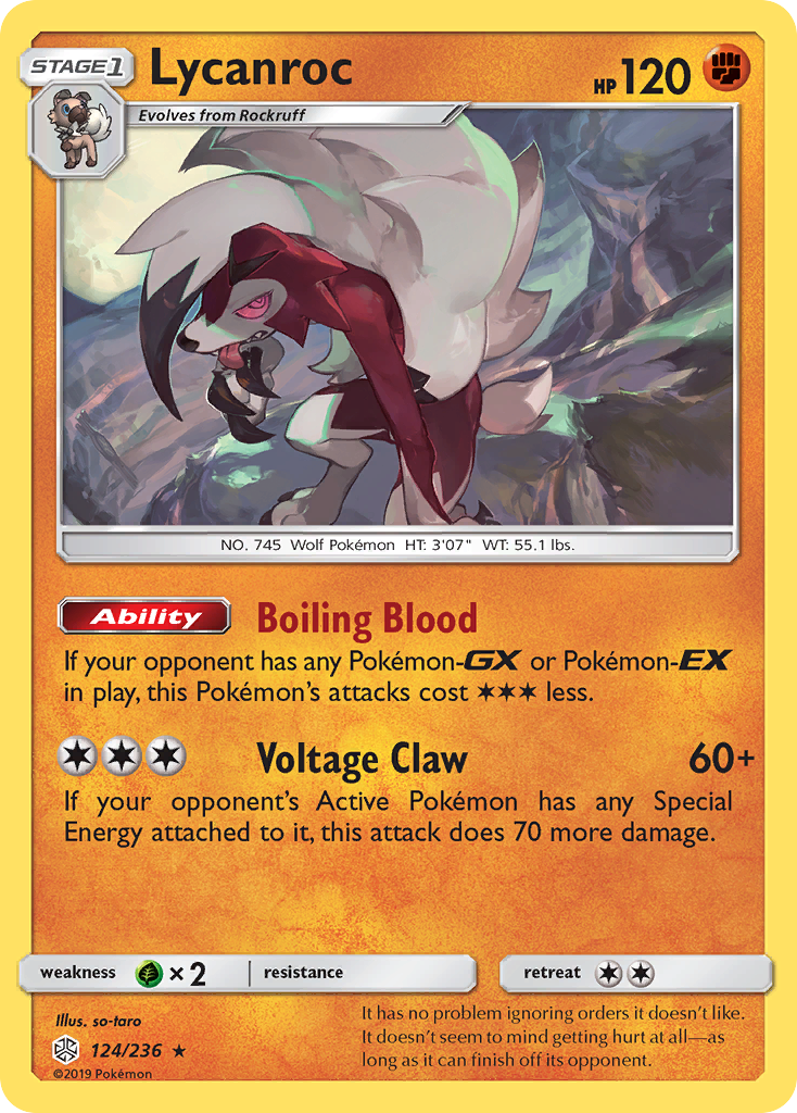 Lycanroc (124/236) [Sun & Moon: Cosmic Eclipse] | Kessel Run Games Inc. 