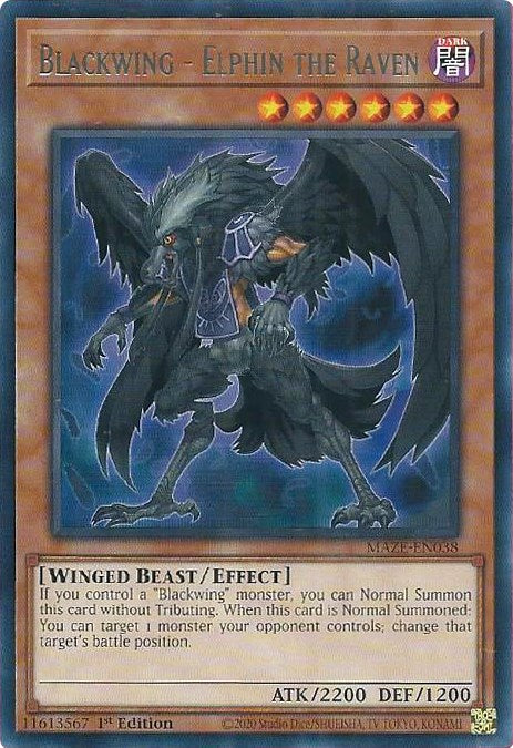 Blackwing - Elphin the Raven [MAZE-EN038] Rare | Kessel Run Games Inc. 