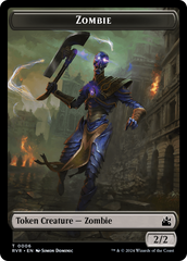 Elf Knight // Zombie Double-Sided Token [Ravnica Remastered Tokens] | Kessel Run Games Inc. 