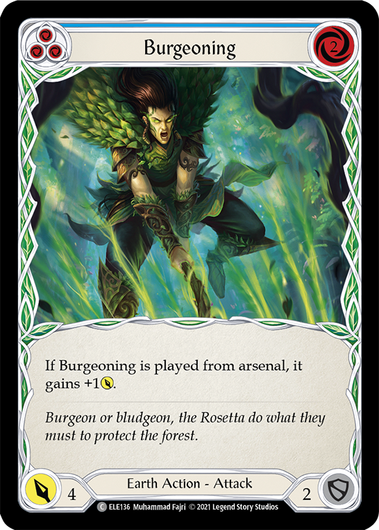 Burgeoning (Blue) [ELE136] (Tales of Aria)  1st Edition Rainbow Foil | Kessel Run Games Inc. 