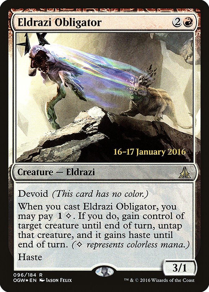 Eldrazi Obligator [Oath of the Gatewatch Prerelease Promos] | Kessel Run Games Inc. 