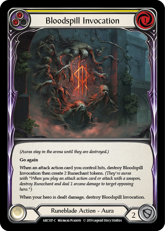 Bloodspill Invocation (Yellow) [ARC107-C] (Arcane Rising)  1st Edition Normal | Kessel Run Games Inc. 