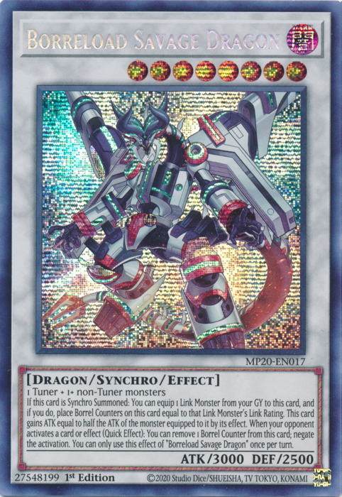 Borreload Savage Dragon [MP20-EN017] Prismatic Secret Rare | Kessel Run Games Inc. 