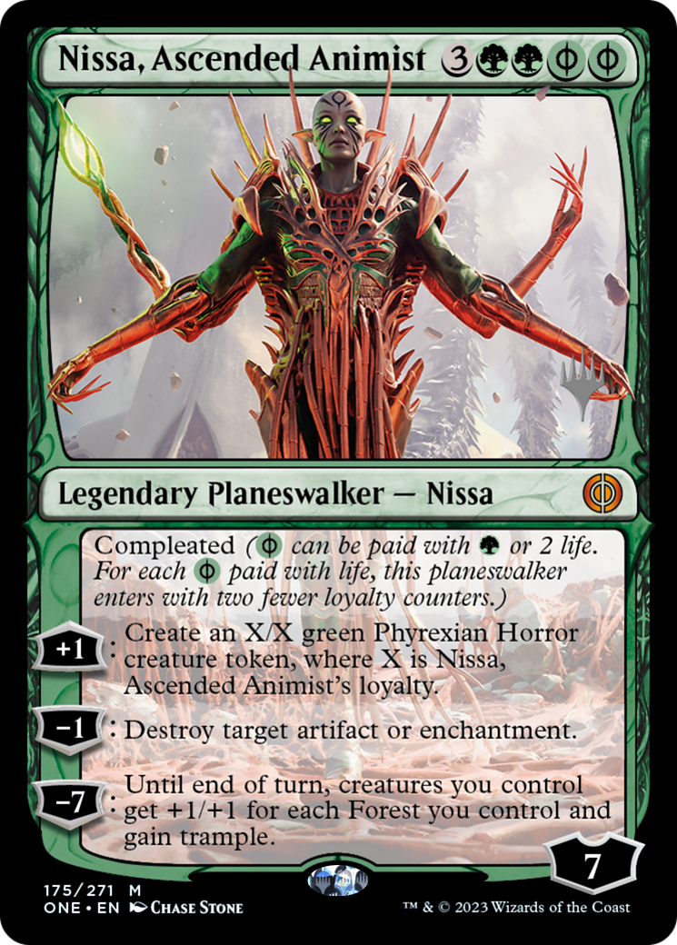 Nissa, Ascended Animist (Promo Pack) [Phyrexia: All Will Be One Promos] | Kessel Run Games Inc. 
