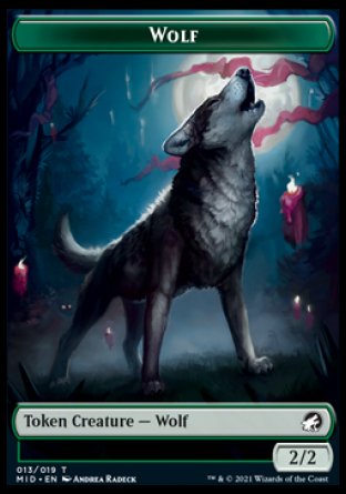 Wolf Token [Innistrad: Midnight Hunt Tokens] | Kessel Run Games Inc. 