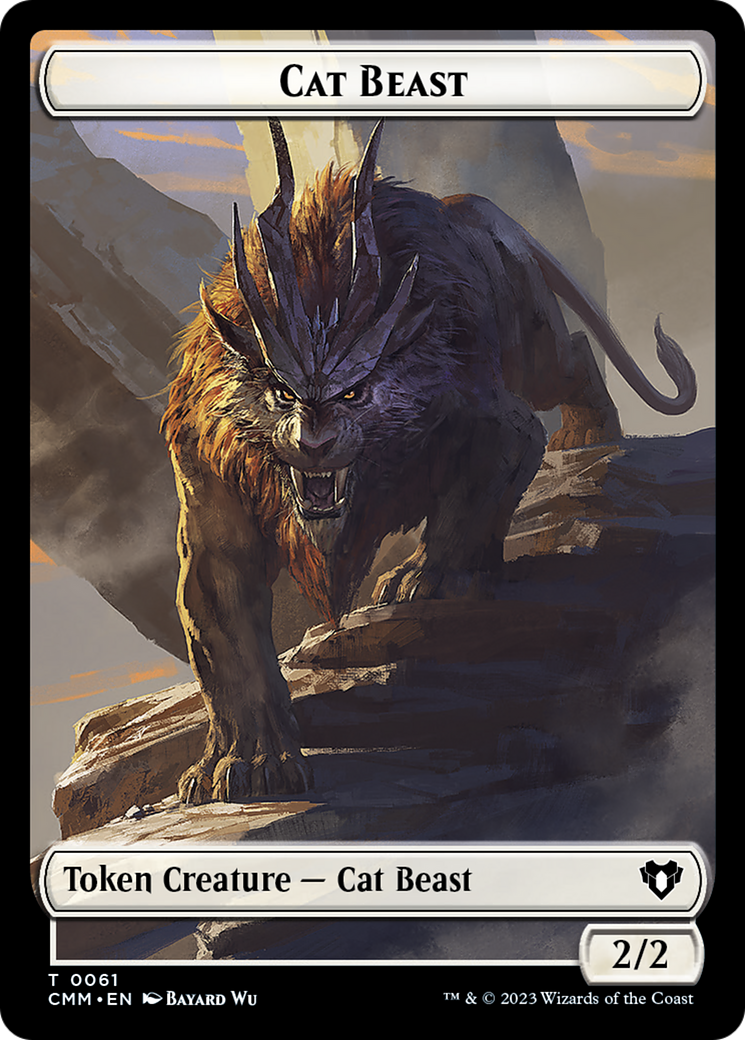 Cleric // Cat Beast Double-Sided Token [Commander Masters Tokens] | Kessel Run Games Inc. 