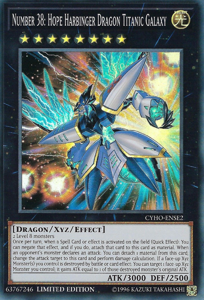 Number 38: Hope Harbinger Dragon Titanic Galaxy [CYHO-ENSE2] Super Rare | Kessel Run Games Inc. 