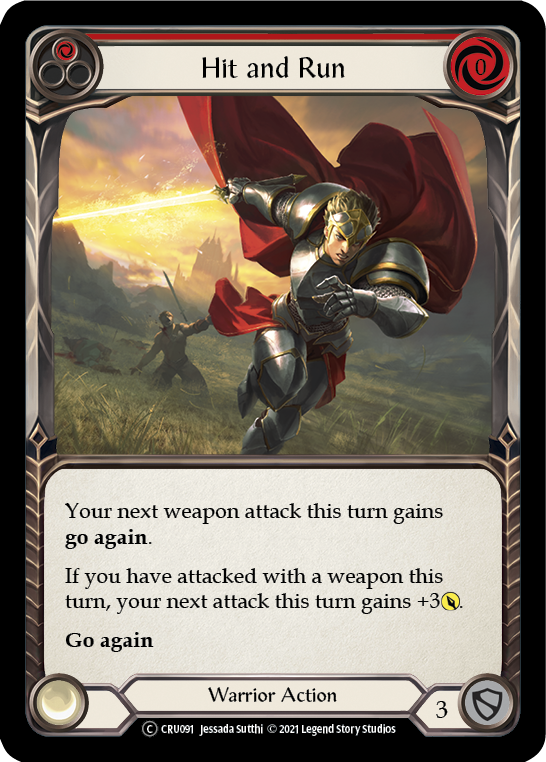 Hit and Run (Red) [U-CRU091] (Crucible of War Unlimited)  Unlimited Rainbow Foil | Kessel Run Games Inc. 