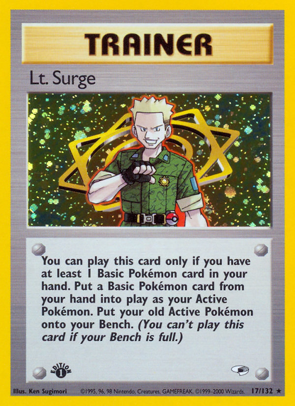 Lt. Surge (17/132) [Gym Heroes 1st Edition] | Kessel Run Games Inc. 