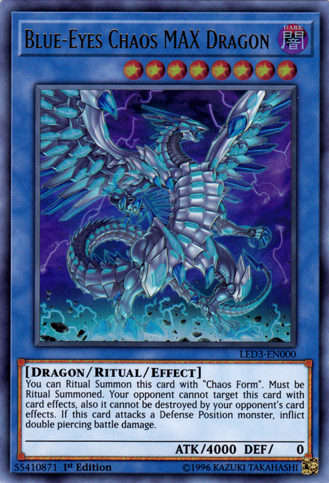 Blue-Eyes Chaos MAX Dragon [LED3-EN000] Ultra Rare | Kessel Run Games Inc. 