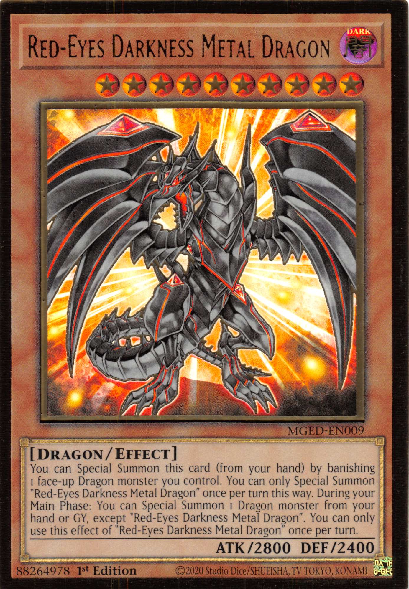 Red-Eyes Darkness Metal Dragon [MGED-EN009] Gold Rare | Kessel Run Games Inc. 