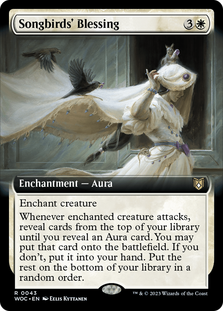 Songbirds' Blessing (Extended Art) [Wilds of Eldraine Commander] | Kessel Run Games Inc. 