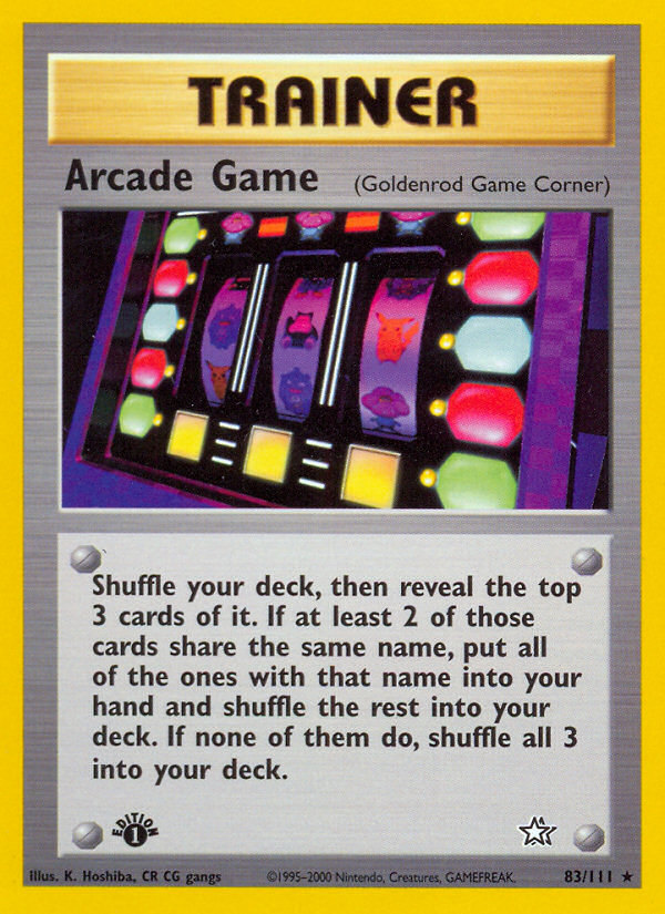 Arcade Game (83/111) [Neo Genesis 1st Edition] | Kessel Run Games Inc. 