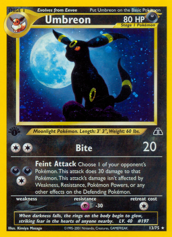 Umbreon (13/75) [Neo Discovery 1st Edition] | Kessel Run Games Inc. 