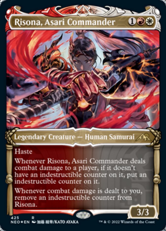 Risona, Asari Commander (Showcase) (Foil Etched) [Kamigawa: Neon Dynasty] | Kessel Run Games Inc. 