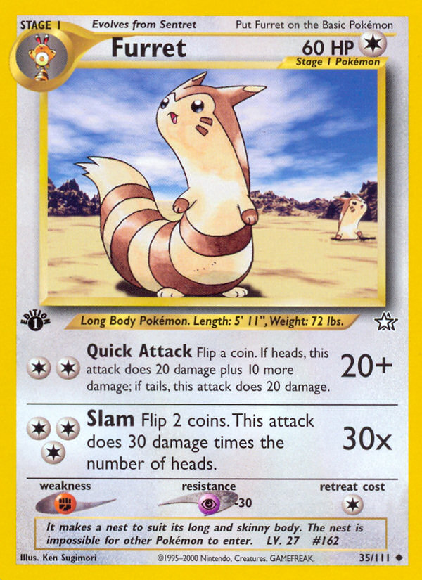 Furret (35/111) [Neo Genesis 1st Edition] | Kessel Run Games Inc. 