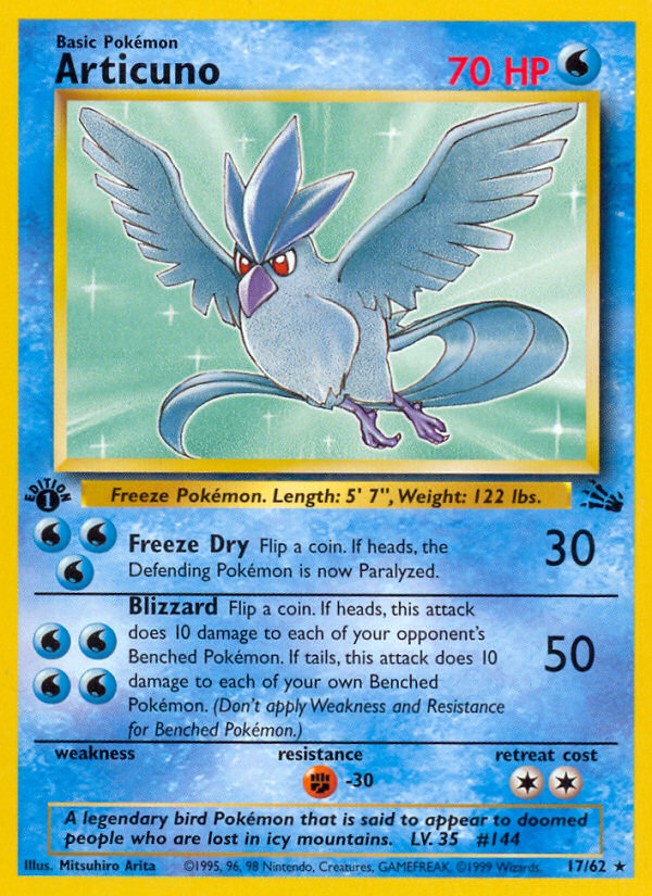 Articuno (17/62) [Fossil 1st Edition] | Kessel Run Games Inc. 