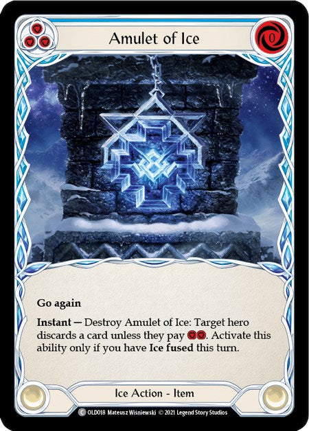 Amulet of Ice (Blue) [OLD018] (Tales of Aria Oldhim Blitz Deck)  1st Edition Normal | Kessel Run Games Inc. 