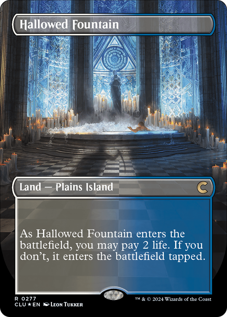 Hallowed Fountain (Borderless) [Ravnica: Clue Edition] | Kessel Run Games Inc. 