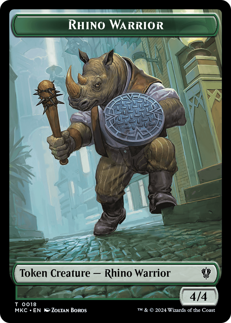 Thopter // Rhino Warrior Double-Sided Token [Murders at Karlov Manor Commander Tokens] | Kessel Run Games Inc. 