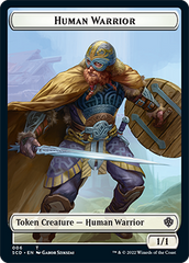 Saproling // Human Warrior Double-Sided Token [Starter Commander Decks] | Kessel Run Games Inc. 