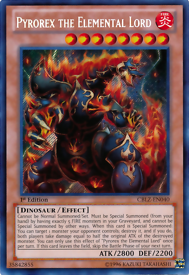 Pyrorex the Elemental Lord [CBLZ-EN040] Secret Rare | Kessel Run Games Inc. 