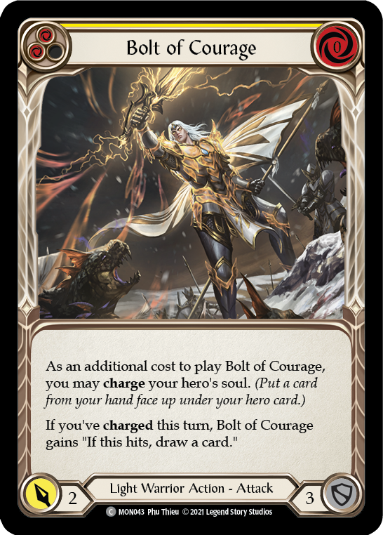 Bolt of Courage (Yellow) [MON043] (Monarch)  1st Edition Normal | Kessel Run Games Inc. 