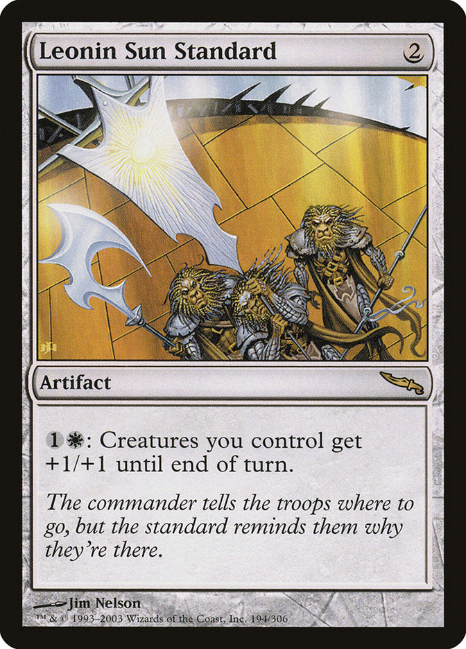 Leonin Sun Standard [Mirrodin] | Kessel Run Games Inc. 