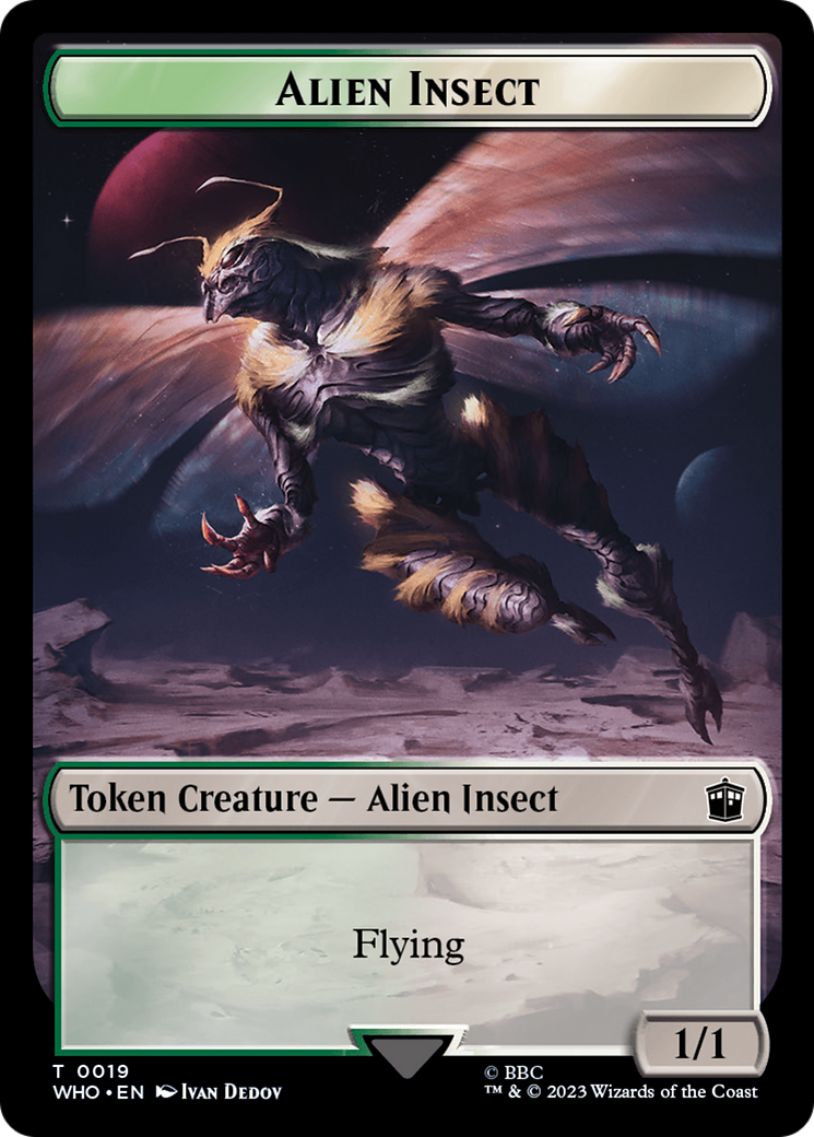 Alien Salamander // Alien Insect Double-Sided Token [Doctor Who Tokens] | Kessel Run Games Inc. 