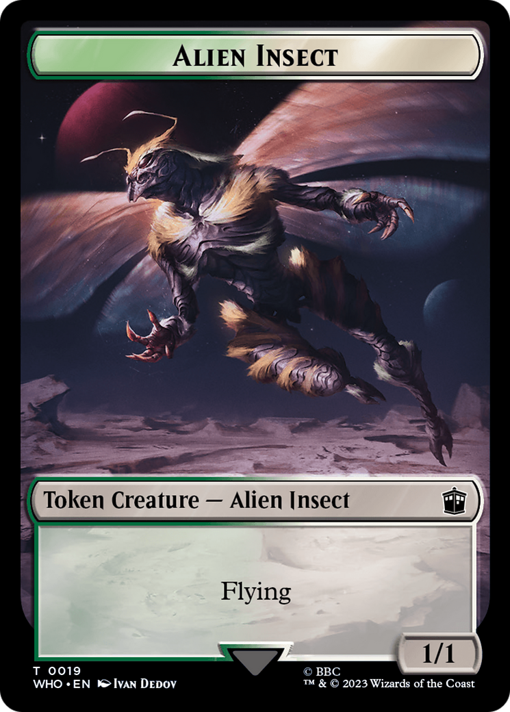 Fish // Alien Insect Double-Sided Token [Doctor Who Tokens] | Kessel Run Games Inc. 