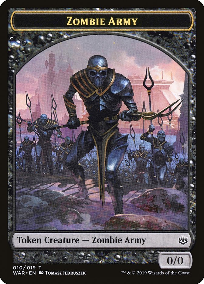 Zombie Army Token (010/019) [War of the Spark Tokens] | Kessel Run Games Inc. 