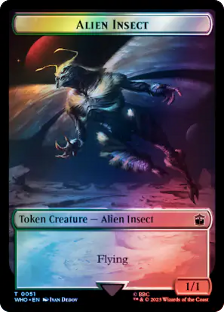 Alien // Alien Insect Double-Sided Token (Surge Foil) [Doctor Who Tokens] | Kessel Run Games Inc. 