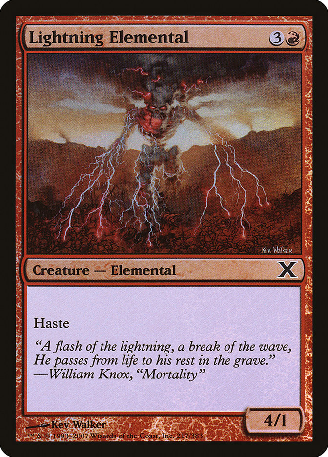 Lightning Elemental (Premium Foil) [Tenth Edition] | Kessel Run Games Inc. 