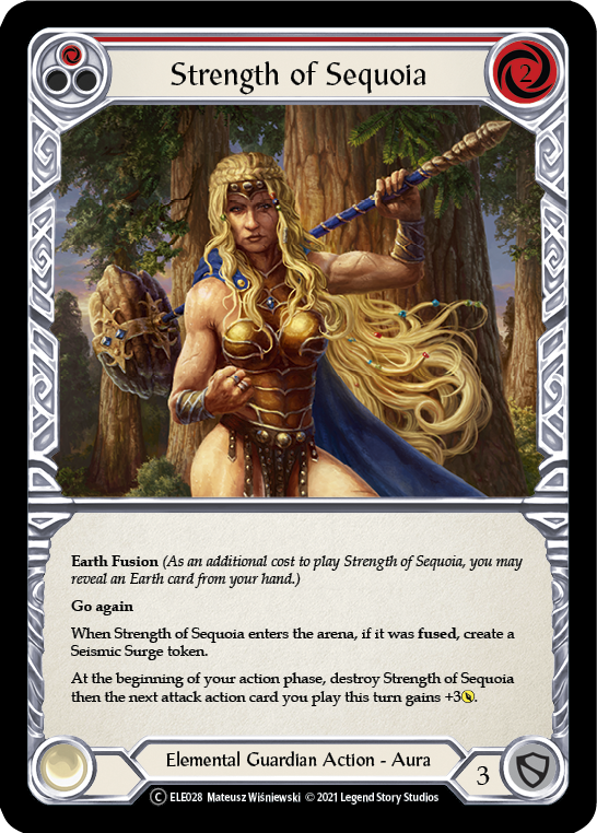 Strength of Sequoia (Red) [U-ELE028] (Tales of Aria Unlimited)  Unlimited Rainbow Foil | Kessel Run Games Inc. 