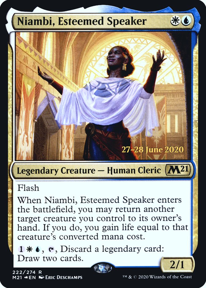 Niambi, Esteemed Speaker [Core Set 2021 Prerelease Promos] | Kessel Run Games Inc. 