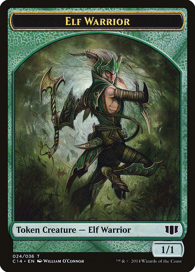 Gargoyle // Elf Warrior Double-Sided Token [Commander 2014 Tokens] | Kessel Run Games Inc. 