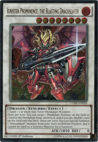 Ignister Prominence, the Blasting Dracoslayer [CORE-EN050] Ultimate Rare | Kessel Run Games Inc. 