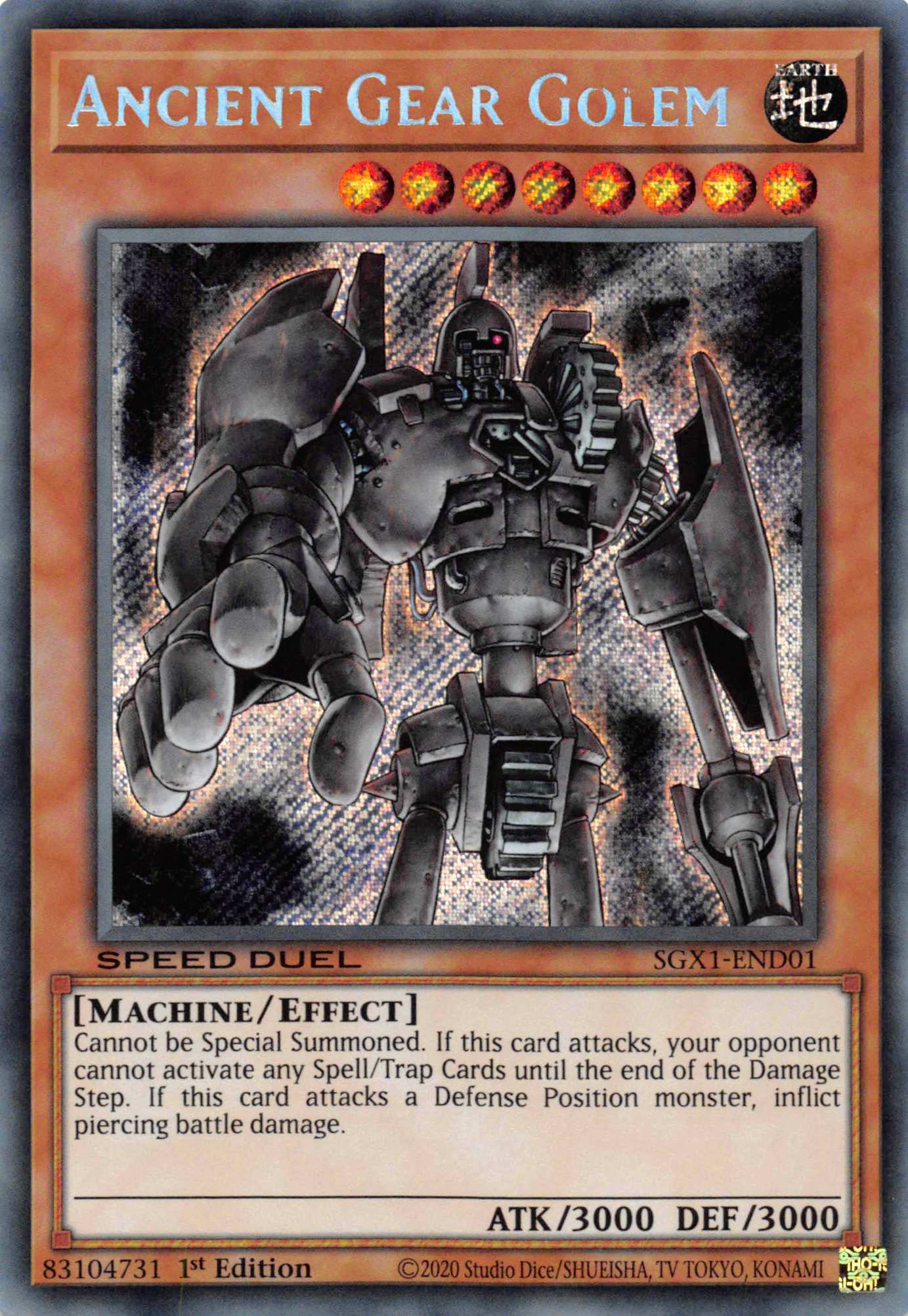 Ancient Gear Golem [SGX1-END01] Secret Rare | Kessel Run Games Inc. 