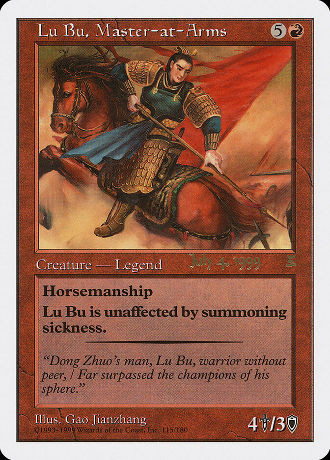 Lu Bu, Master-at-Arms (July 4, 1999) [Portal Three Kingdoms Promos] | Kessel Run Games Inc. 
