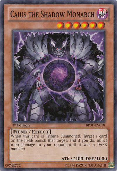 Caius the Shadow Monarch [BP01-EN018] Starfoil Rare | Kessel Run Games Inc. 