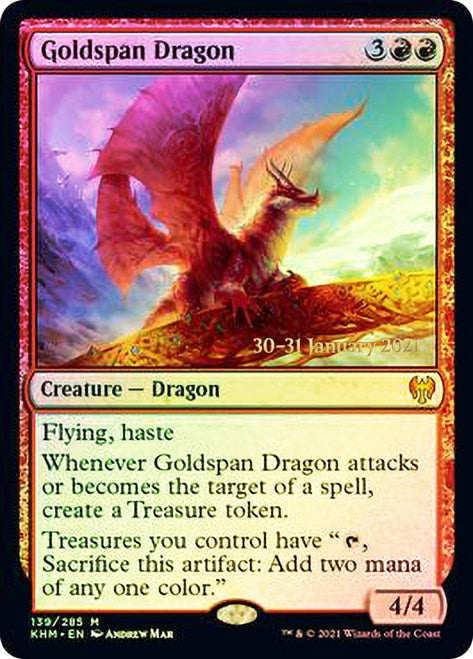 Goldspan Dragon [Kaldheim Prerelease Promos] | Kessel Run Games Inc. 