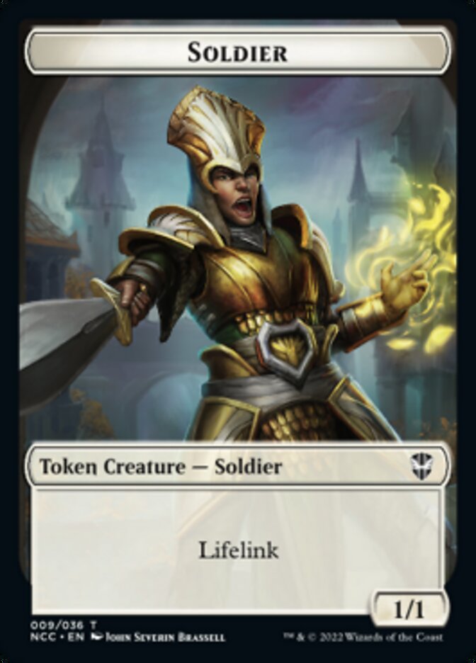 Soldier (09) // Cat Beast Double-Sided Token [Streets of New Capenna Commander Tokens] | Kessel Run Games Inc. 
