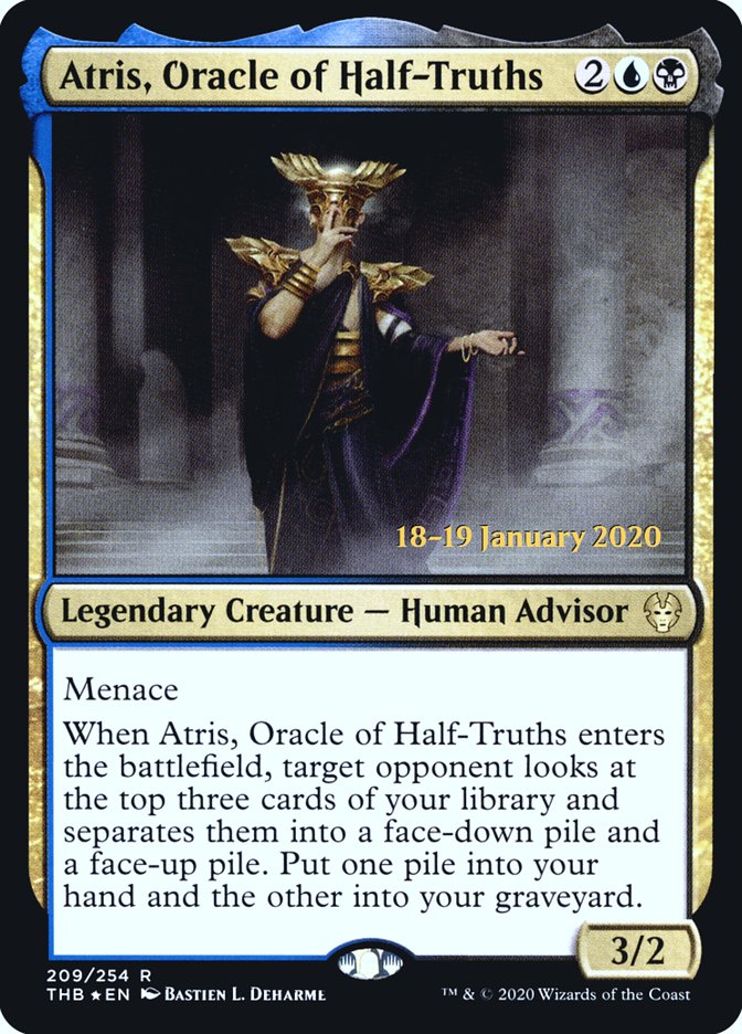 Atris, Oracle of Half-Truths [Theros Beyond Death Prerelease Promos] | Kessel Run Games Inc. 