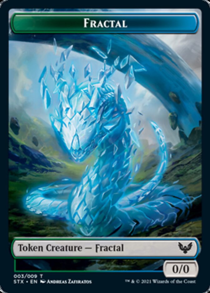 Elemental // Fractal Double-Sided Token [Strixhaven: School of Mages Tokens] | Kessel Run Games Inc. 