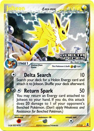 Jolteon (7/113) (Delta Species) (Stamped) [EX: Delta Species] | Kessel Run Games Inc. 