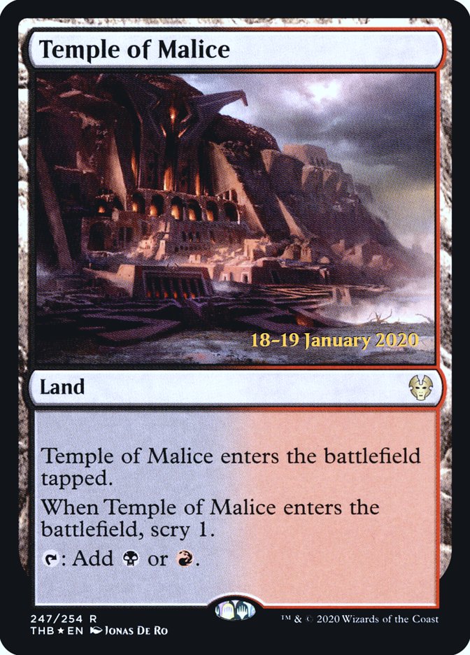 Temple of Malice [Theros Beyond Death Prerelease Promos] | Kessel Run Games Inc. 