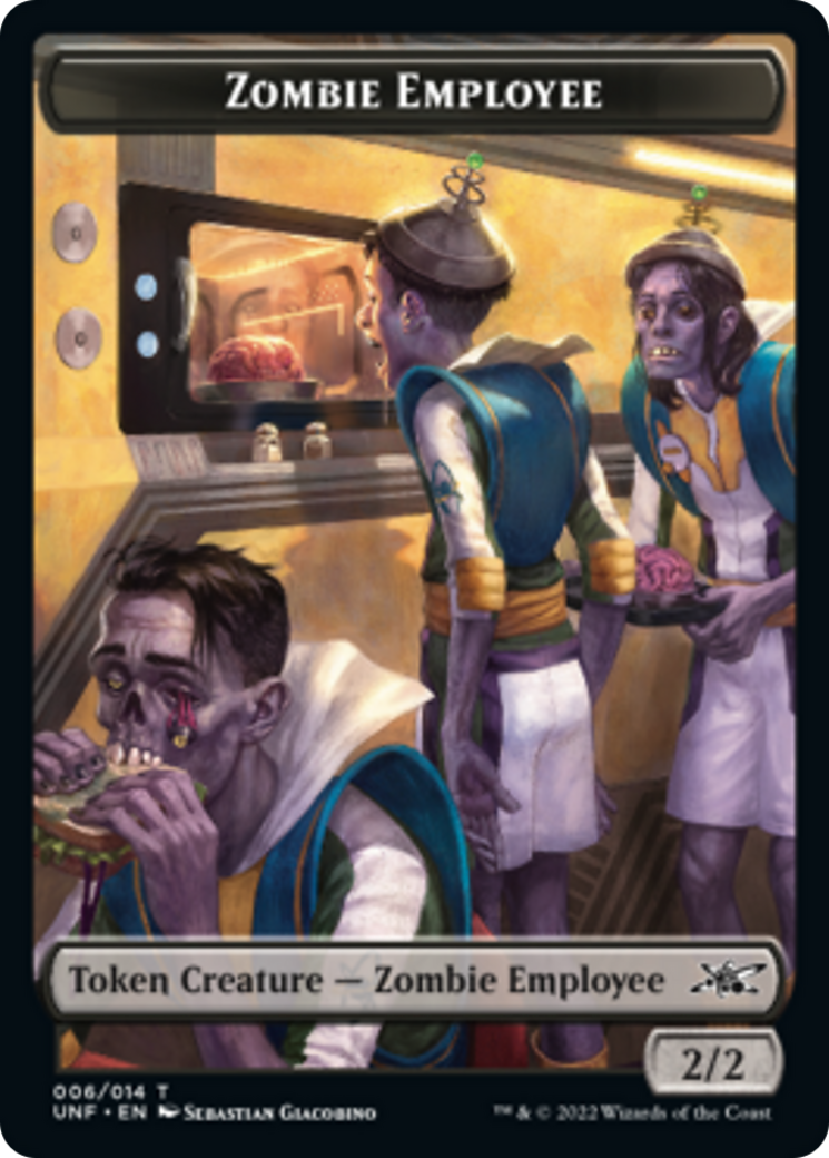 Zombie Employee // Treasure (013) Double-Sided Token [Unfinity Tokens] | Kessel Run Games Inc. 