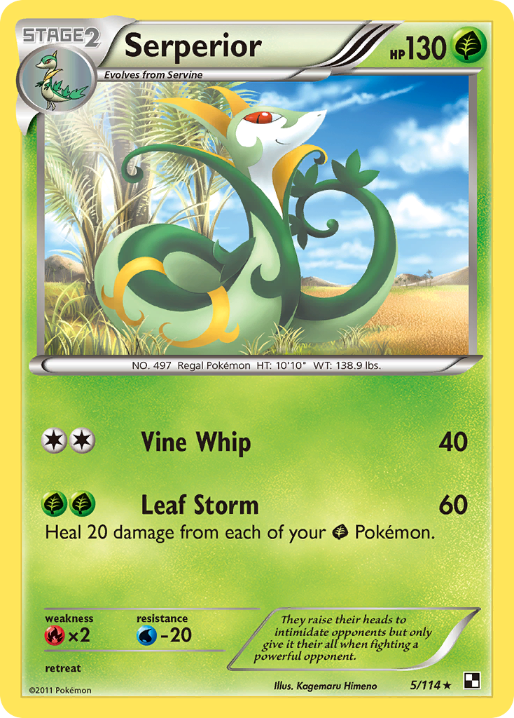 Serperior (5/114) (Green Tornado) (Theme Deck Exclusive) [Black & White: Base Set] | Kessel Run Games Inc. 