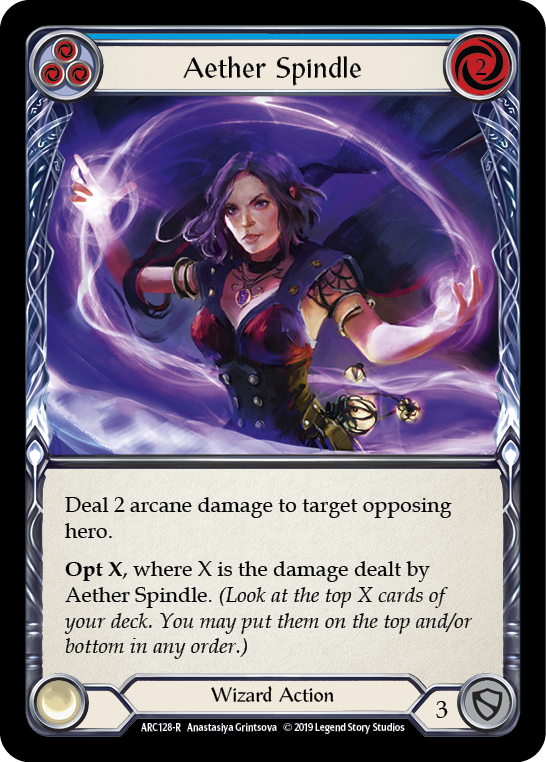 Aether Spindle (Blue) [ARC128-R] (Arcane Rising)  1st Edition Normal | Kessel Run Games Inc. 