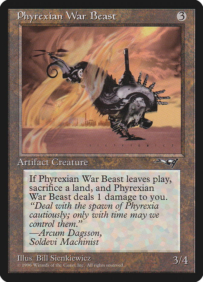 Phyrexian War Beast (Signature on Right) [Alliances] | Kessel Run Games Inc. 